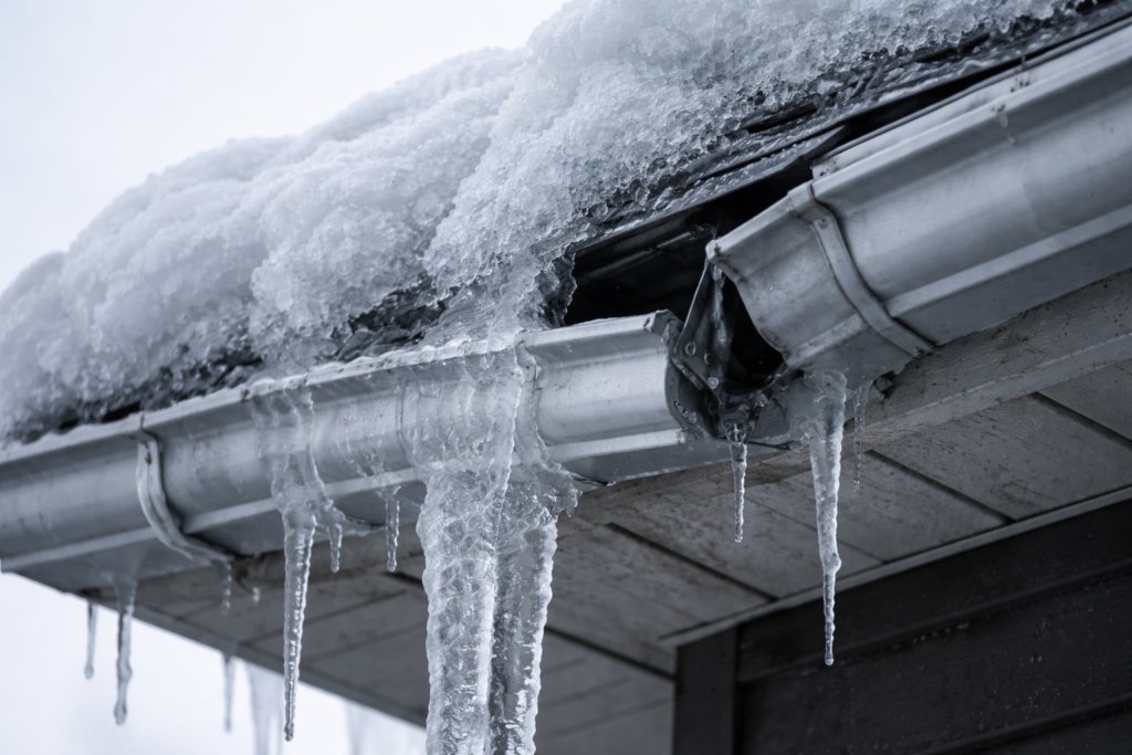 Heavy Snow and Ice Damage Gutters