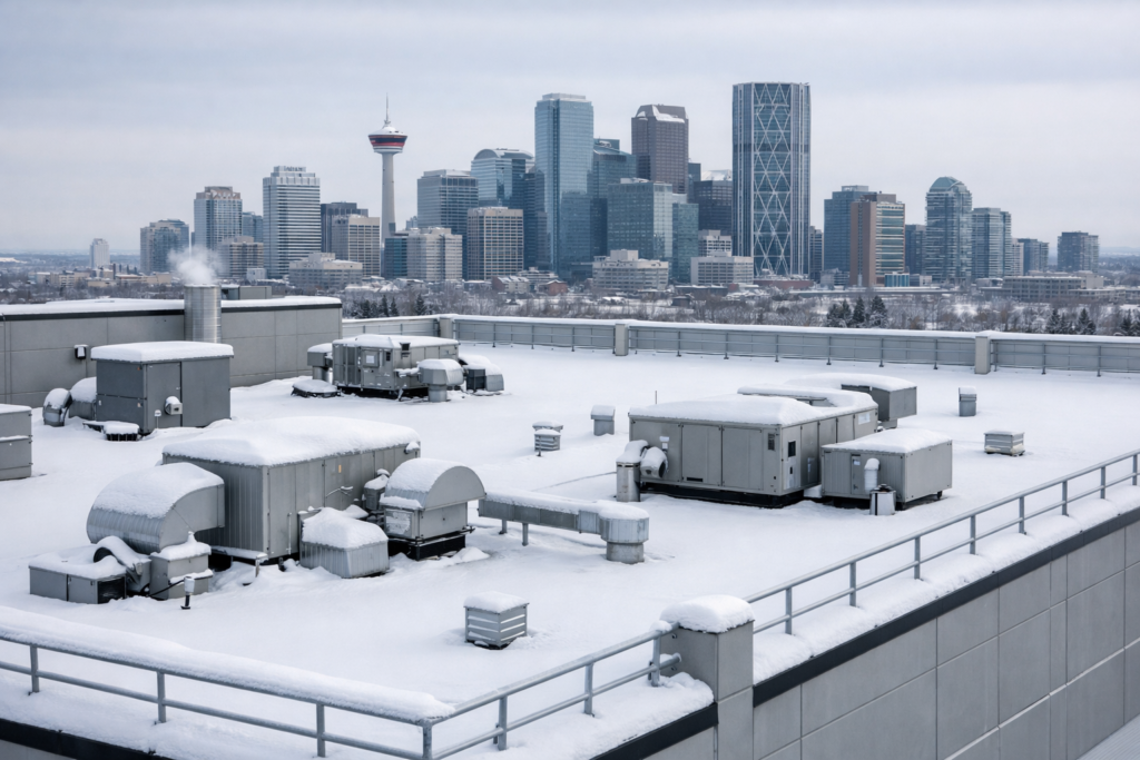 Industrial Commercial Business Roof De-icing System Installation in Calgary