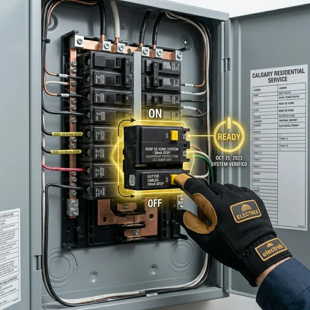 Residential Roof De-Icing Electrical System in Calgary