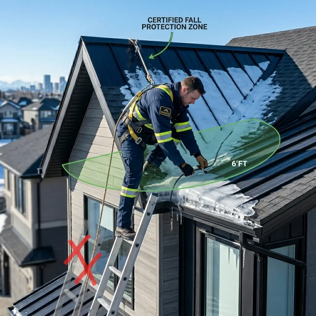 Tricky and Dangerous Roof De-Icing by Electrek in Calgary requires professional installation